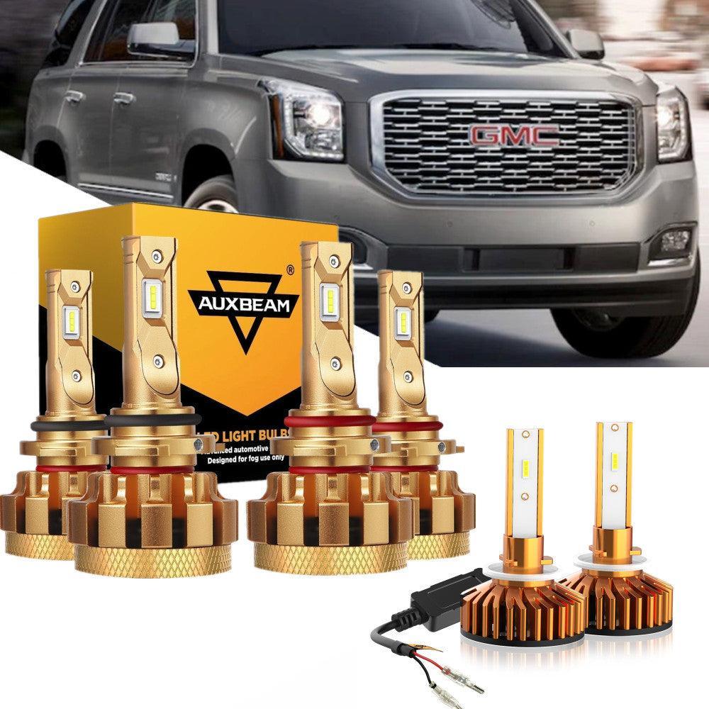 pour 2000-2001 GMC Yukon XL 1500 F-16 Plus série Built-in Canbus Automotive Grade 14000LM Ampoules LED High Low Beam Bundle