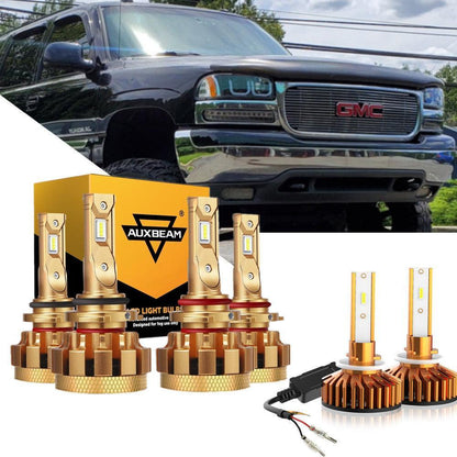 Kit d’ampoules LED feux de route/croisement F-16 Plus série CAN-bus intégré 14 000 lm pour GMC Yukon XL 2500 2000–2006