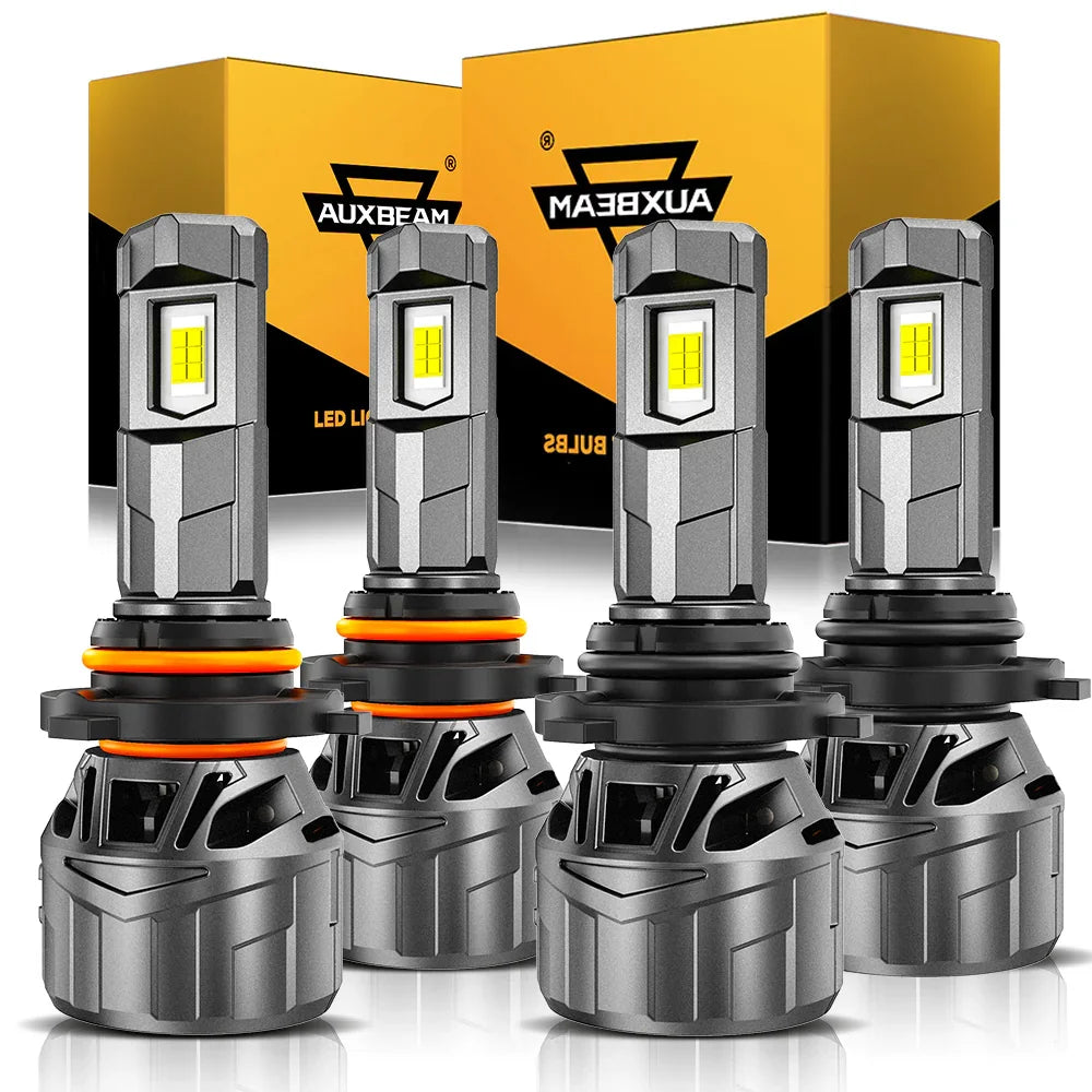 9005+9006 Ampoules de phare LED 100W 22000LM F18 série 1:1 format compact 6500K blanc froid – 4 ampoules