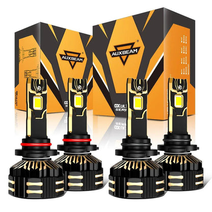 9005+9006 Ampoules de phare LED 240W 40000LM GX-ULTRA série 6500K blanc froid – 4 ampoules – NOVADOMIO