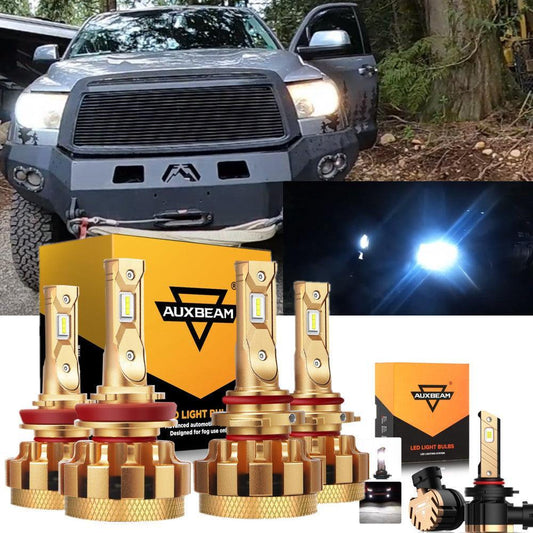 pour 2010 Toyota Tundra F-16 Plus série Built-in Canbus Automotive Grade 14000LM Ampoules LED High Low Beam Bundle