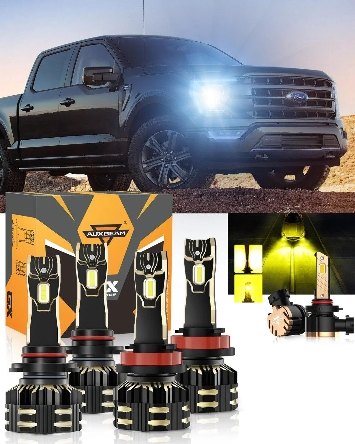 pour 2021 Ford F-150 9005 H11 Ampoules de phare LED Bundle – vue 11