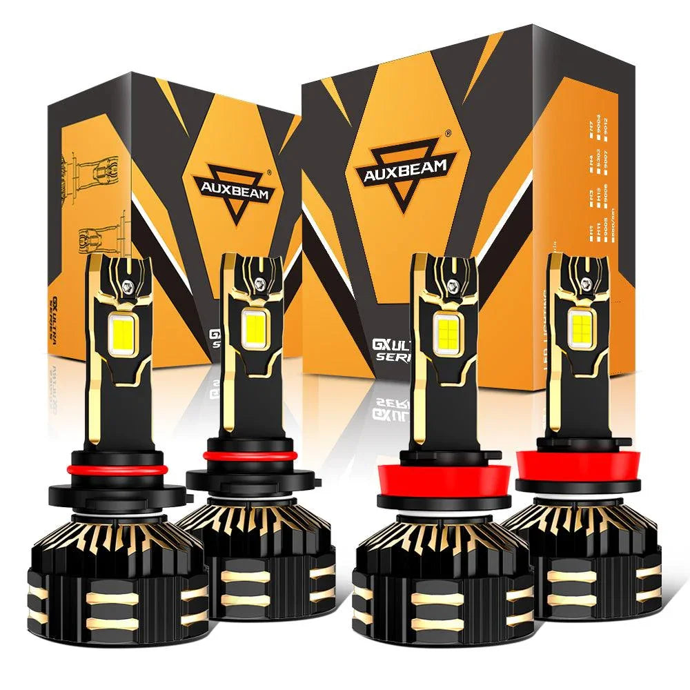 9005+H11 Ampoules de phare LED 240W 40000LM GX-ULTRA série 6500K blanc froid – 4 ampoules