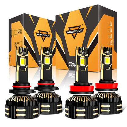 9005+H11 Ampoules de phare LED 240W 40000LM GX-ULTRA série 6500K blanc froid – 4 ampoules – NOVADOMIO