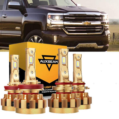 pour 2007-2019 Chevrolet Silverado 2500 HD F-16 Plus série CANbus intégré qualité automobile 14000LM Ampoules LED kit feux de