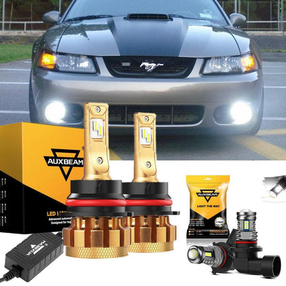 Kit d’ampoules LED feux de route/croisement F-16 Plus série CAN-bus intégré 14 000 lm pour Ford Mustang SVT COBRA 2003–2004