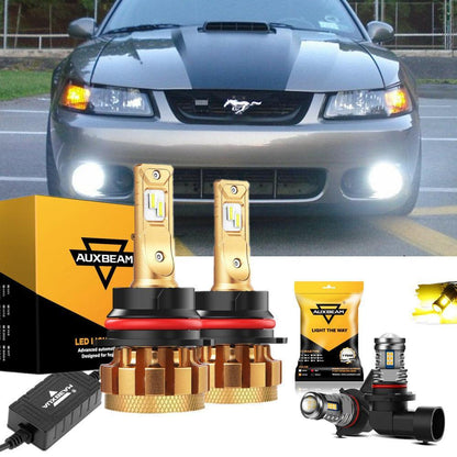 Kit d’ampoules LED feux de route/croisement F-16 Plus série CAN-bus intégré 14 000 lm pour Ford Mustang SVT COBRA 2003–2004