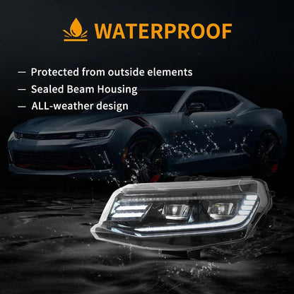 LED bloc optique avant projecteur double faisceau noir Welcome/Breath & Back et Forth Function pour 2016–2018 Chevrolet