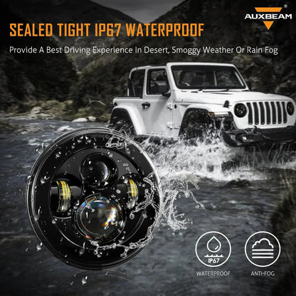 7″ LED phare de remplacement & LED Smoke feu arrière Brake Reverse clignotant Lamp pour Jeep Wrangler JK – vue 6 – NOVADOMIO