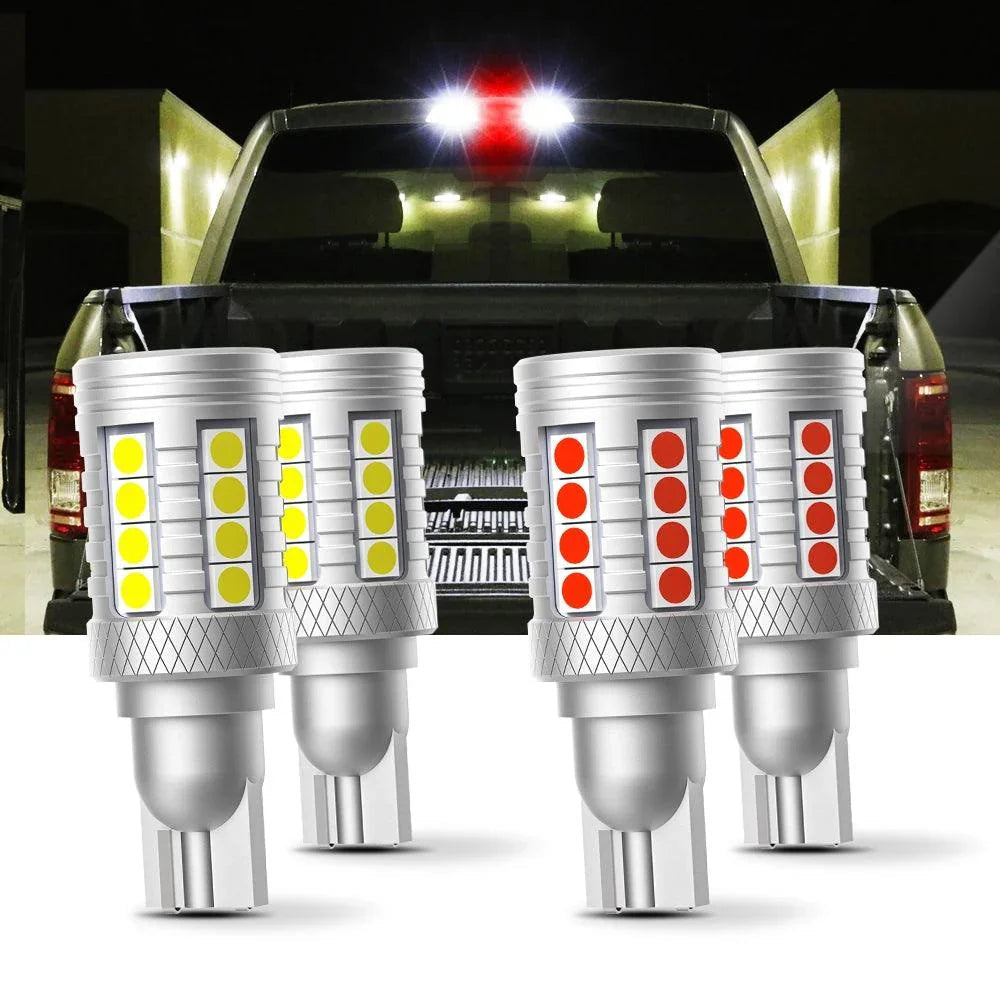 921 912 LED Bulbs Cargo Light High Mount Stop 3rd Brake Light Combo, blanc & Strobe rouge Kit – 4 ampoules