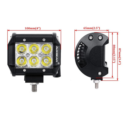 52″ droit Barres LED & 4″ projecteurs LED compacts & conception 2-en-1 pare-brise supports de montage pour Jeep Wrangler JK