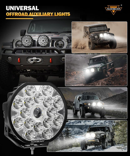 360 Ultra série 8.5″ 220 W LED Spot feu longue portée tout-terrain avec blanc DRL&orange clignotant – vue 5 – NOVADOMIO