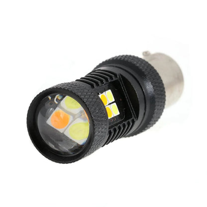 1157 BAY15D Ampoules LED pour clignotants avant et feux de jour 300% haute luminosité bicolore à commutation blanc & orange