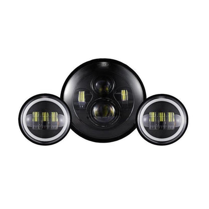Lot de 3 7″ HARLEY PROJECTOR éclairage+4.5″ antibrouillards KITS – vue 3 – NOVADOMIO