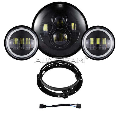 Lot de 3 7″ HARLEY PROJECTOR éclairage+4.5″ antibrouillards KITS – NOVADOMIO