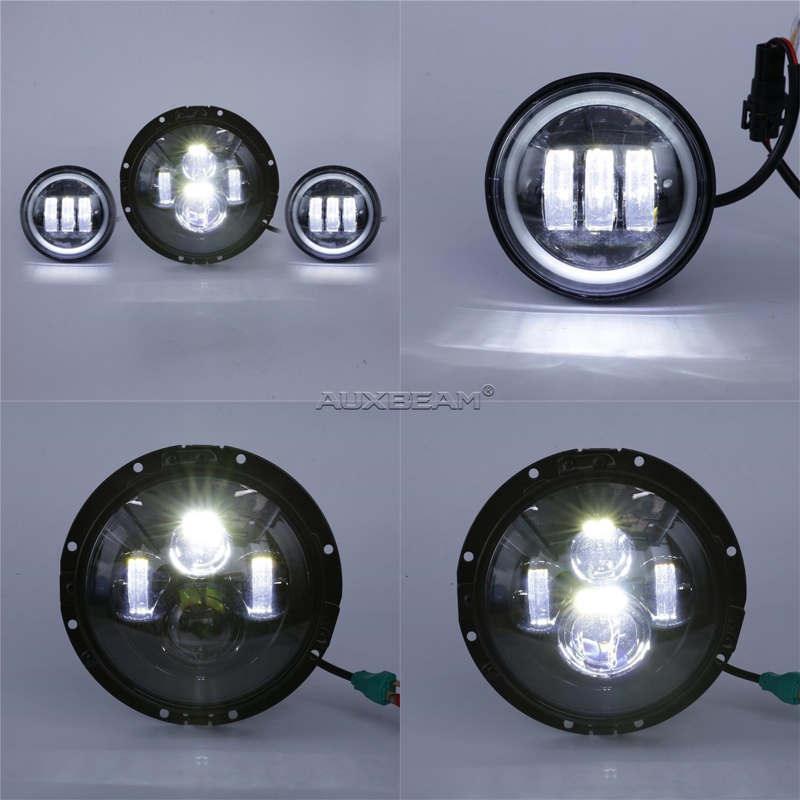 (3PCS/SET) 7'' HARLEY PROJECTOR LIGHT + 4.5'' FOG LIGHTS KITS – vue 2