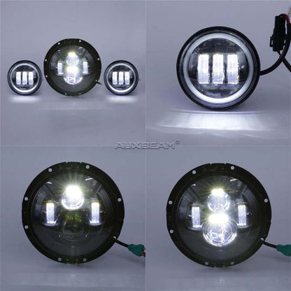 Lot de 3 7″ HARLEY PROJECTOR éclairage+4.5″ antibrouillards KITS – vue 2 – NOVADOMIO