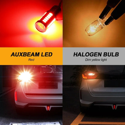 1157 BAY15D Ampoules LED pour feux stop et arrière 20W 4000LM rouge 33LED série – 2 ampoules – vue 2 – NOVADOMIO