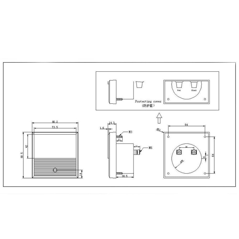 SD-H-M80 panneau compteur générateur ultrasonique soudeur électrique ampèremètre DC-750 A / 75mV – vue 6