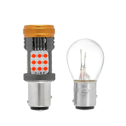 1157 BAY15D Ampoules LED pour feux stop et arrière 56 W 600% Hight Brightness sans erreur CAN-bus rouge B21 série – 2