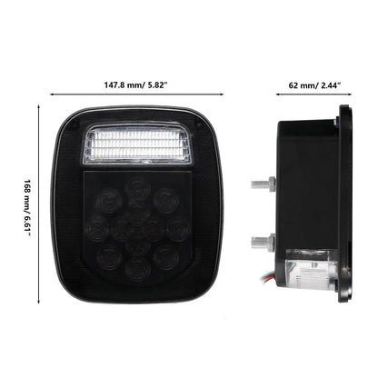 Lot de 2 universel feux arrière 39LEDs Smoked noir pour Wrangler YJ TJ CJ camion Trailer Van bateau – vue 13 – NOVADOMIO