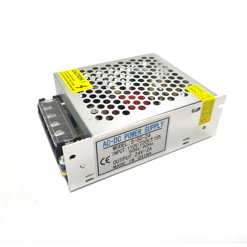 S-50-12 / S-50-24 LED bande interrupteur d'alimentation alimentation DC12V4 A / DC24V2 A 50 W – vue principale