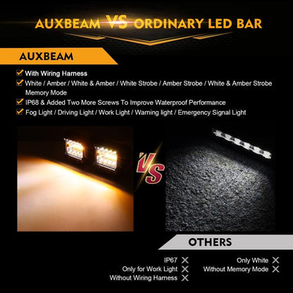 4″ 6 modes blanc&orange feu LED de travail projecteurs LED compacts avec montant A support de montage pour Ford Bronco 2/4