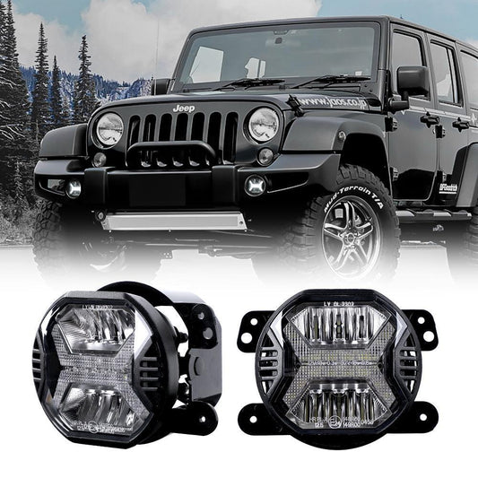 4 Inch LED Fog Lights avec blanc DRL pour Jeep Wrangler JK/ Jeep Grand Cherokee/ Dodge
