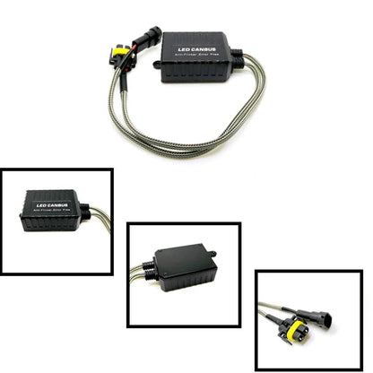 H11/H9/H8 C20-Model Decoder-Pro Enhanced Ampoules de phare LED CAN-bus Decoder Harness Resistor Conversion Kit lot de 2 – vue