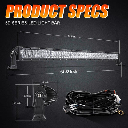 52″ 5D série droit Barres LED & automobile Roof pare-brise Barres LED support de montage pour Ford Bronco 2/4 portes 2021