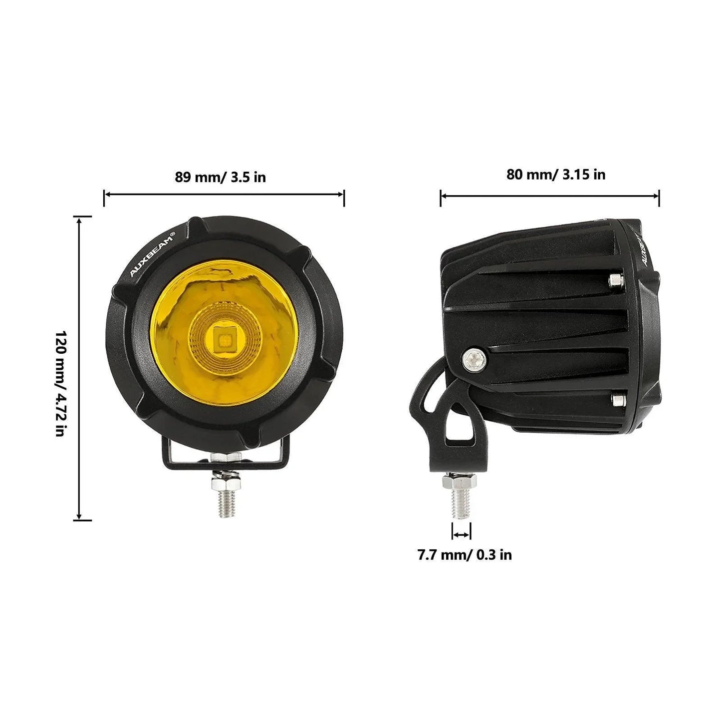3.5 Inch 50W Round/Square LED Driving Lights Combo blanc/Yellow avec wiring harness pour 2000 FORD F250 – vue 16