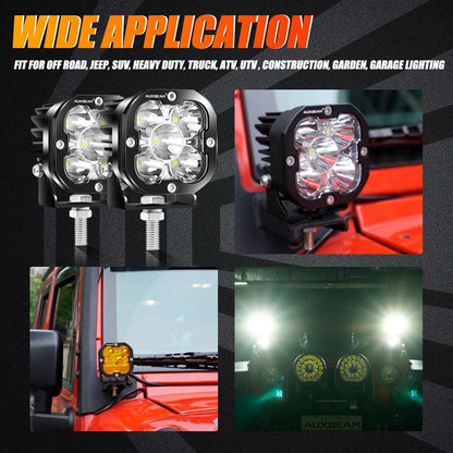 3″ 80 W 9 600 lm projecteurs LED compacts blanc&orange pour Jeep – vue 9 – NOVADOMIO
