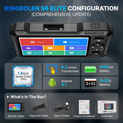 Valise diagnostic KINGBOLEN S6 Elite – Bidirectionnelle et tous systèmes – vue 9 – NOVADOMIO
