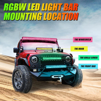 New 52″ V-PRO série courbé RGBW couleurs changeantes tout-terrain Barres LED – vue 2 – NOVADOMIO