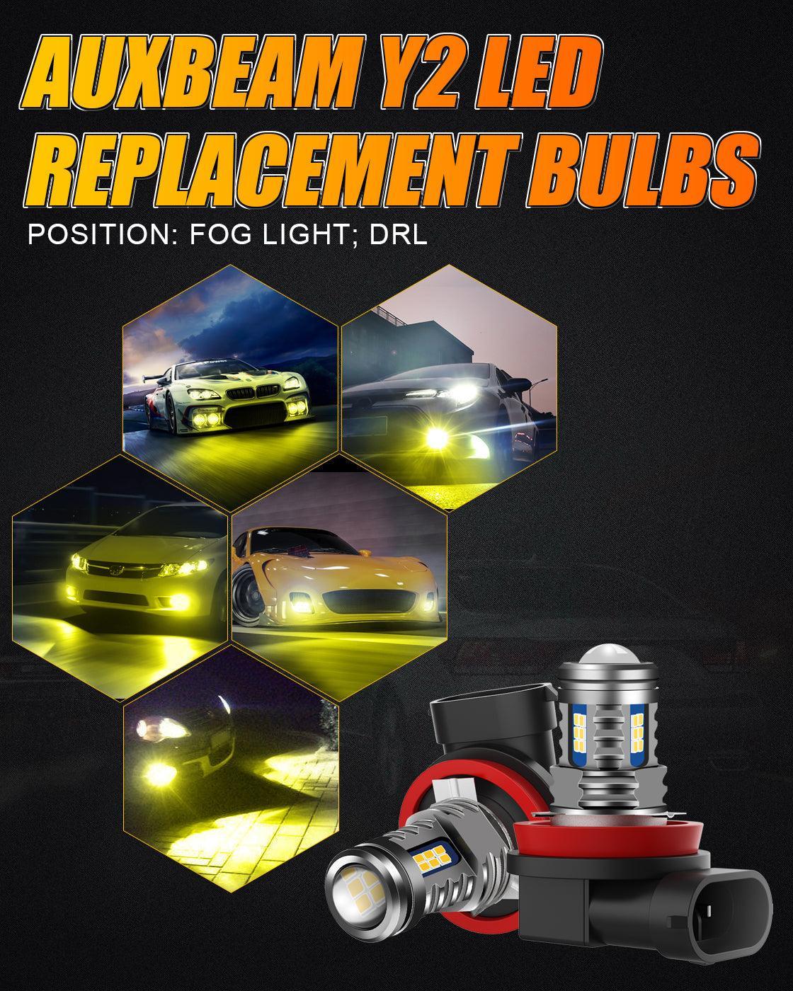 🔥(2pcs/set) H11/H8/H9/H16JP Y2 série 3-Sides Golden Yellow LED Fog Light/DRL – vue 8
