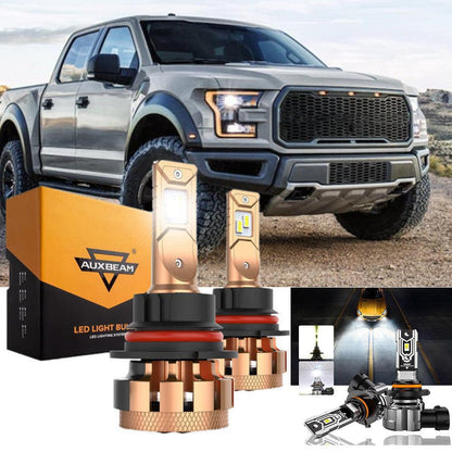 Kit d’ampoules LED feux de route/croisement F-16 Plus série 9007 CAN-bus intégré 14 000 lm pour Ford F350 Super Duty