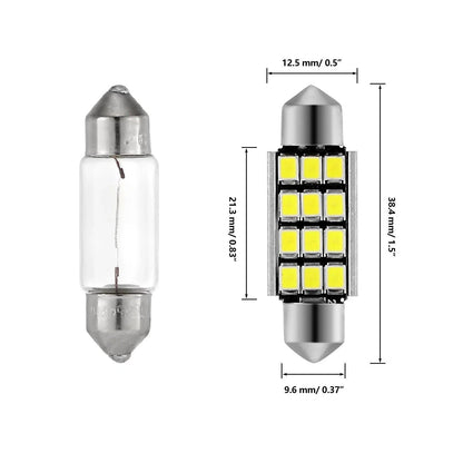 39 mm DE3174 1.54″ Festoon LED intérieur/plafonnier/lecture/éclairage de plaque ampoules 2.7 W 400 LM 6 500 K blanc – 2