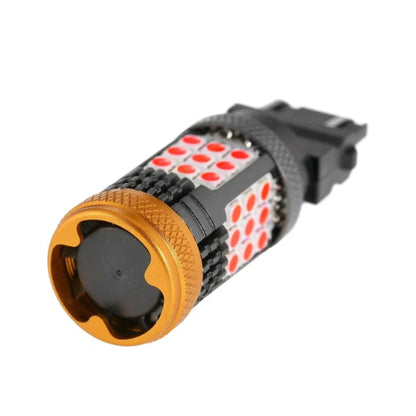 T25 3157 3156 Ampoules LED pour feux stop et arrière 56 W 600% haute luminosité sans erreur CAN-bus rouge stroboscopique