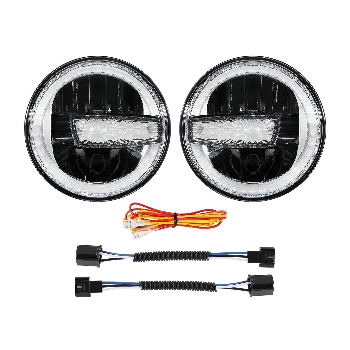 (2pcs/set) 7 Inch 90W DOT Approved LED Headlights avec Halo Ring DRL & High Low Beam pour Jeep Wrangler JK TJ LJ CJ – vue 14