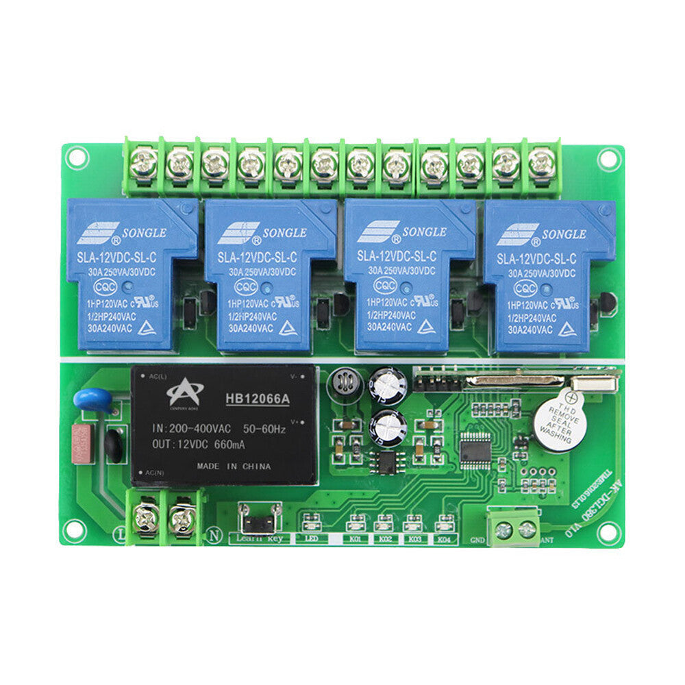 30 A Type d'apprentissage 220-380 V commutateur de télécommande à 4 voies télécommande sans fil – vue principale