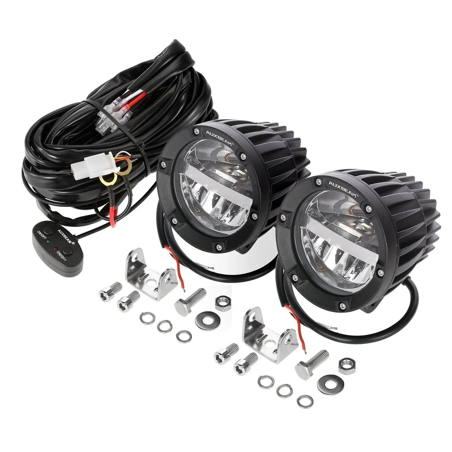 C4 série | 4 Inch 100W Round Offroad LED Driving Lights faisceau combiné – vue 8