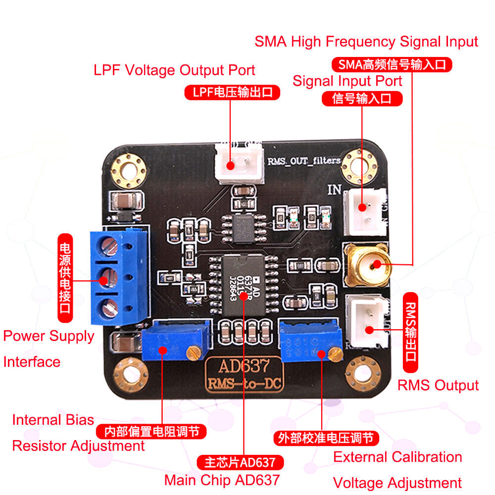 Module de détection AD637 RMS, détecteur de tension de crête, Acquisition de données de Signal AC – vue 5