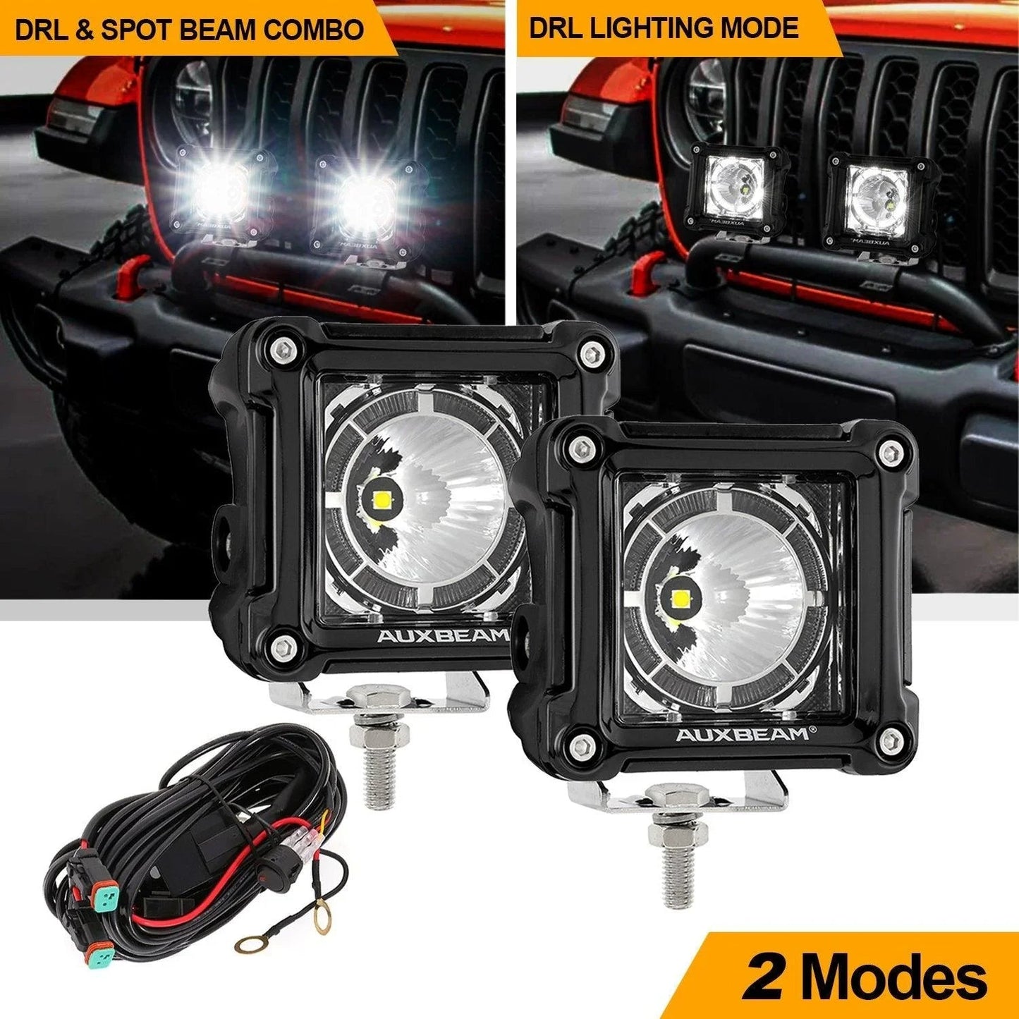 (2pcs/set) 3 inch 40W Projecteurs LED compacts avec DRL pour SUV ATV UTV Trucks Pickup Boat – vue 2