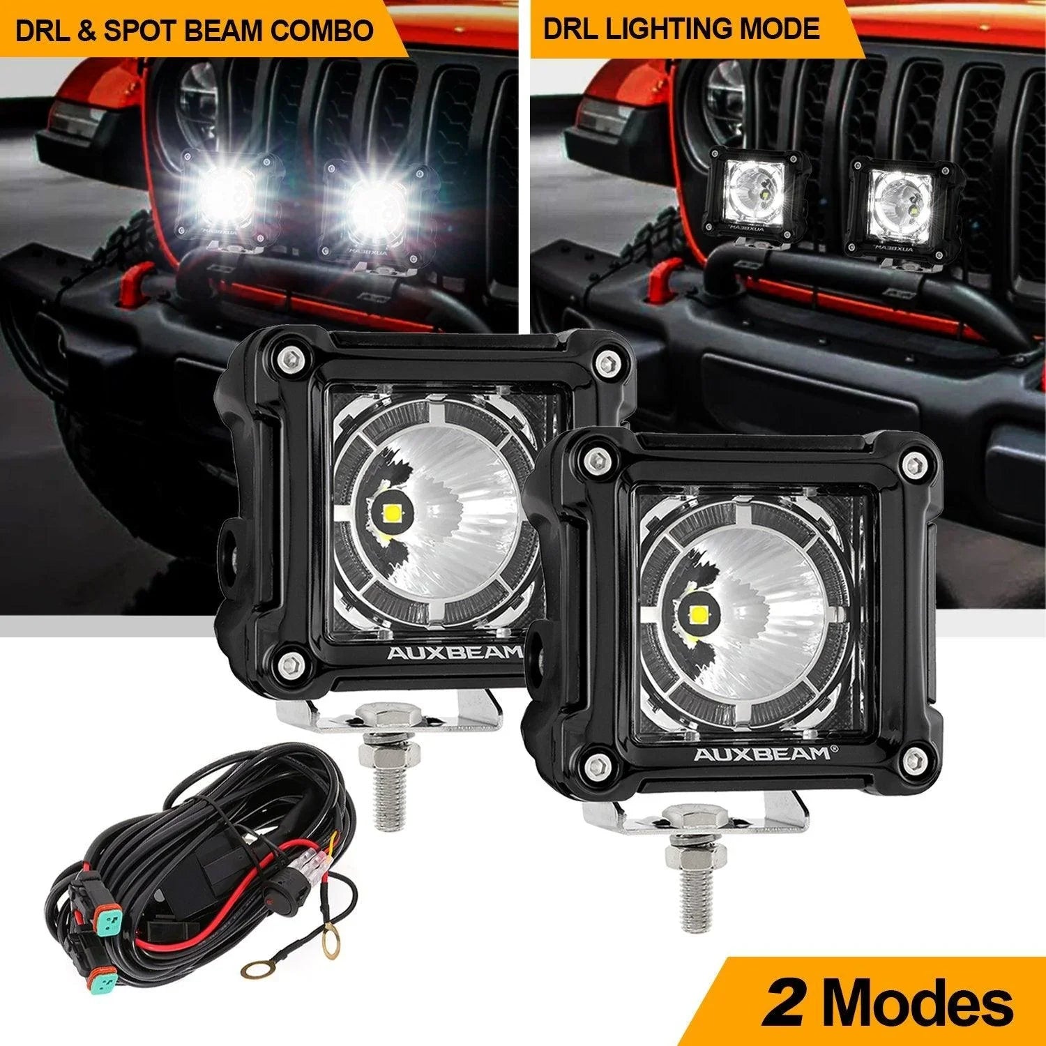 (2pcs/set) 3 inch 40W Projecteurs LED compacts avec DRL pour SUV ATV UTV Trucks Pickup Boat – vue 2