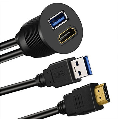 AMPIRE HDMI/USB prise encastrable avec 150 cm câble – vue 2 – NOVADOMIO