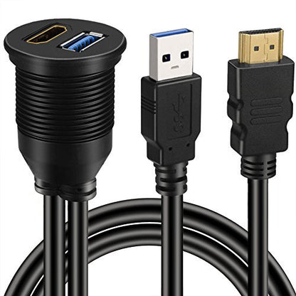 AMPIRE HDMI/USB prise encastrable avec 150 cm câble – vue 3 – NOVADOMIO