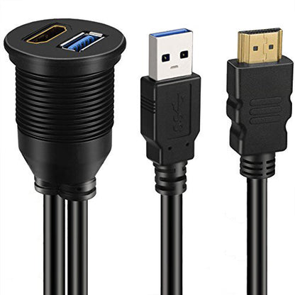 AMPIRE HDMI/USB prise encastrable avec 15 cm câble – vue 3 – NOVADOMIO