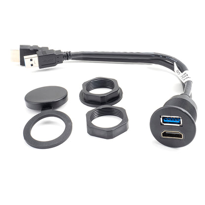AMPIRE HDMI/USB prise encastrable avec 15 cm câble – vue 5 – NOVADOMIO