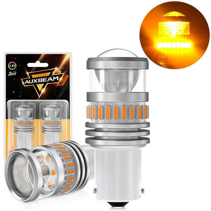 BAU15S 7507 Ampoules LED pour clignotants avant/arrière et feux latéraux 11 W 4 000 lm 3 500 K orange B1 série – 2 ampoules