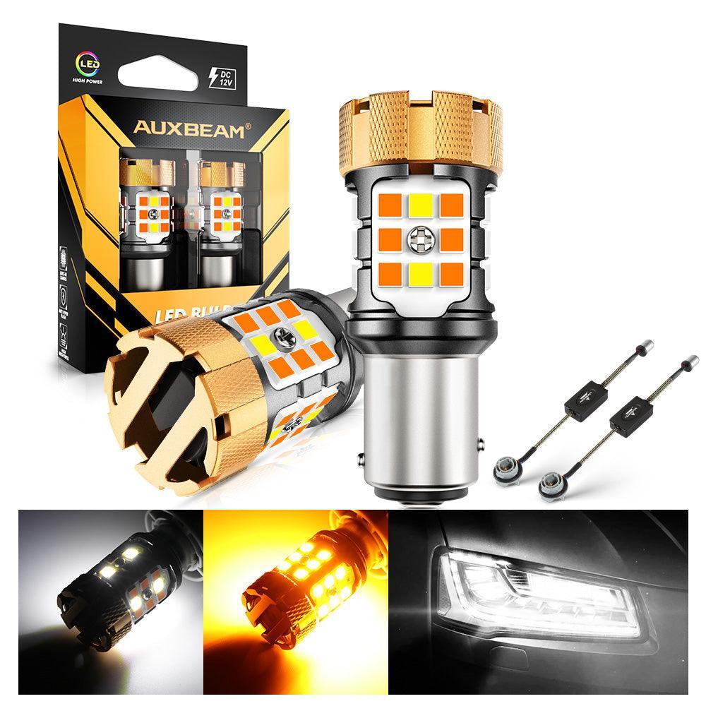 1157 BAY15D Ampoules LED pour clignotants avant et feux de jour 50W 4000LM sans erreur CAN-bus bicolore à commutation blanc…